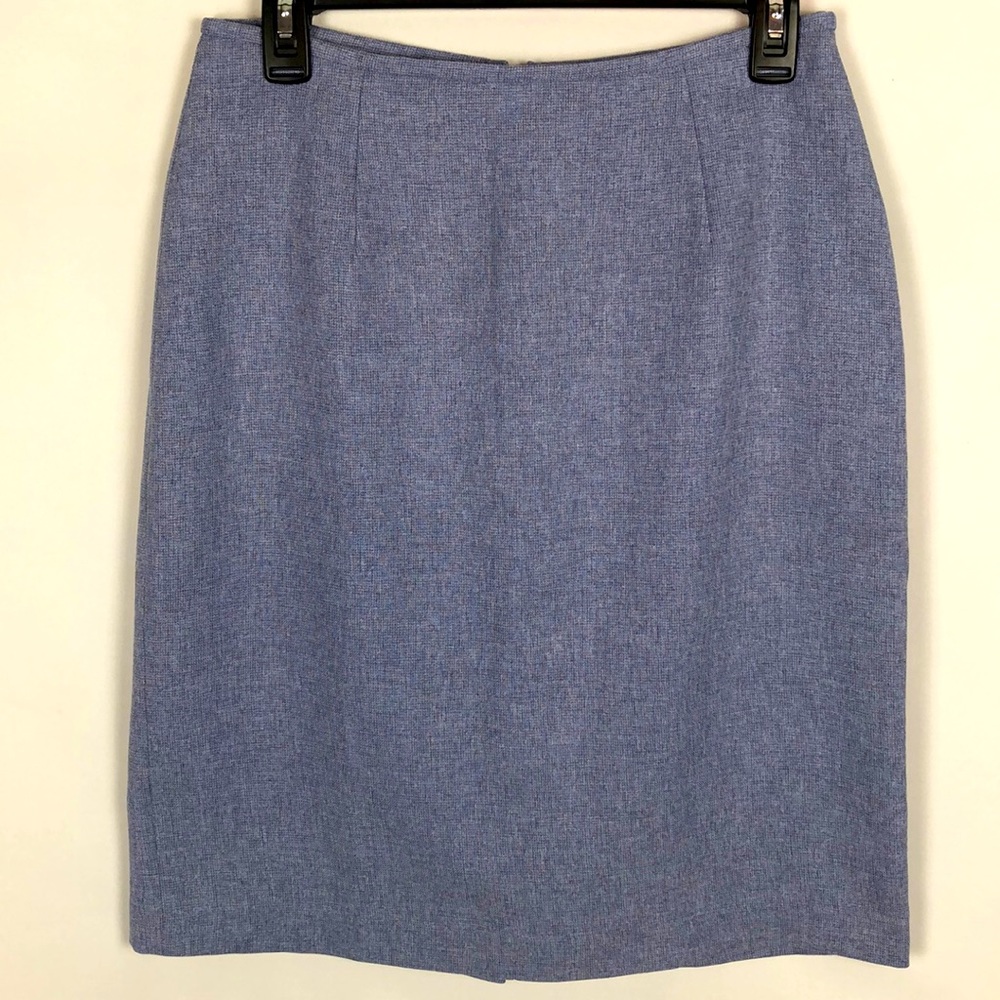 Saint Laurent Cornflower Blue Vintage Classic Pencil Skirt - Size XS/Small